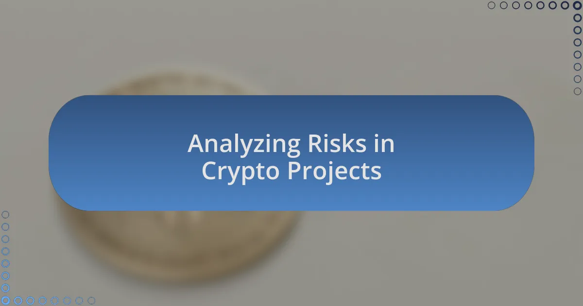 Analyzing Risks in Crypto Projects