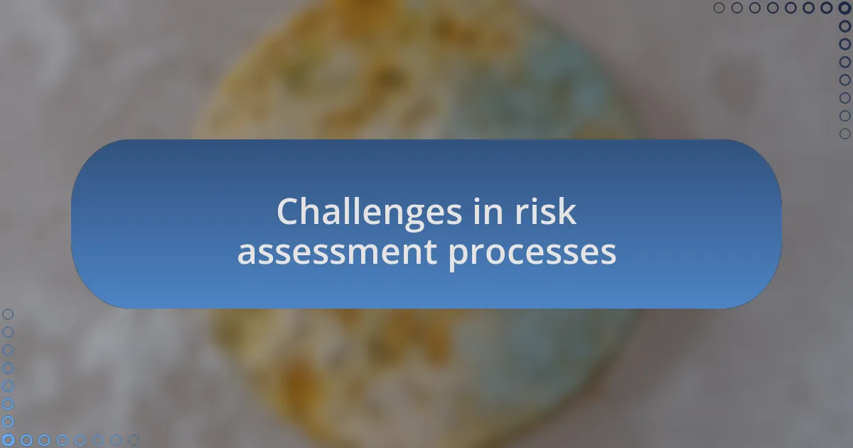 Challenges in risk assessment processes