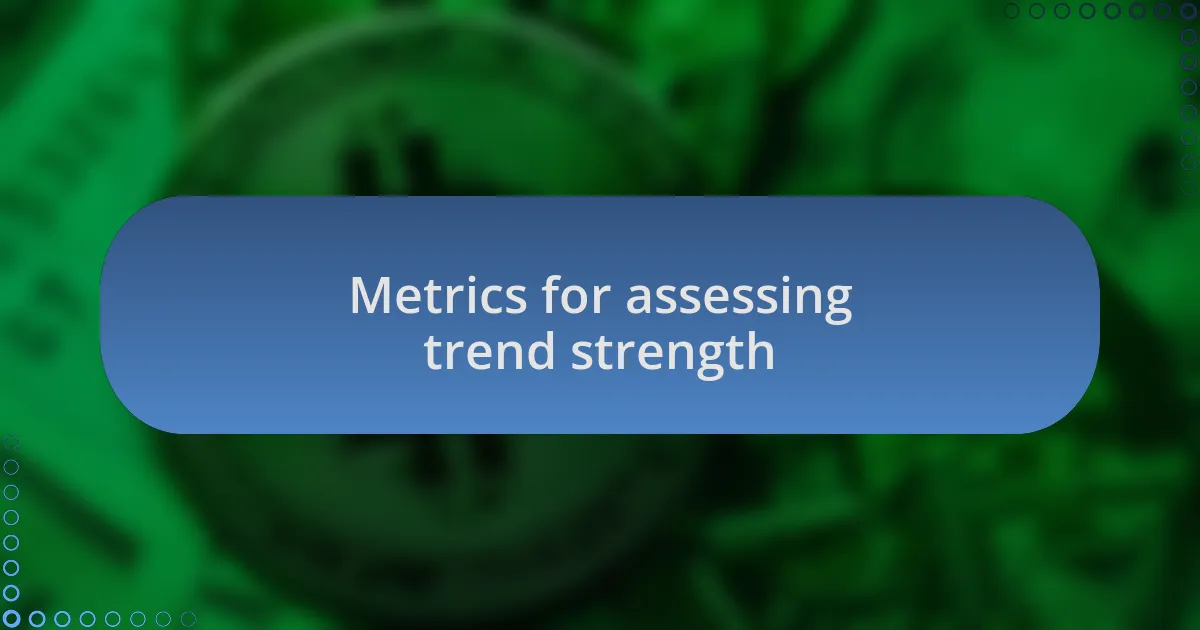 Metrics for assessing trend strength
