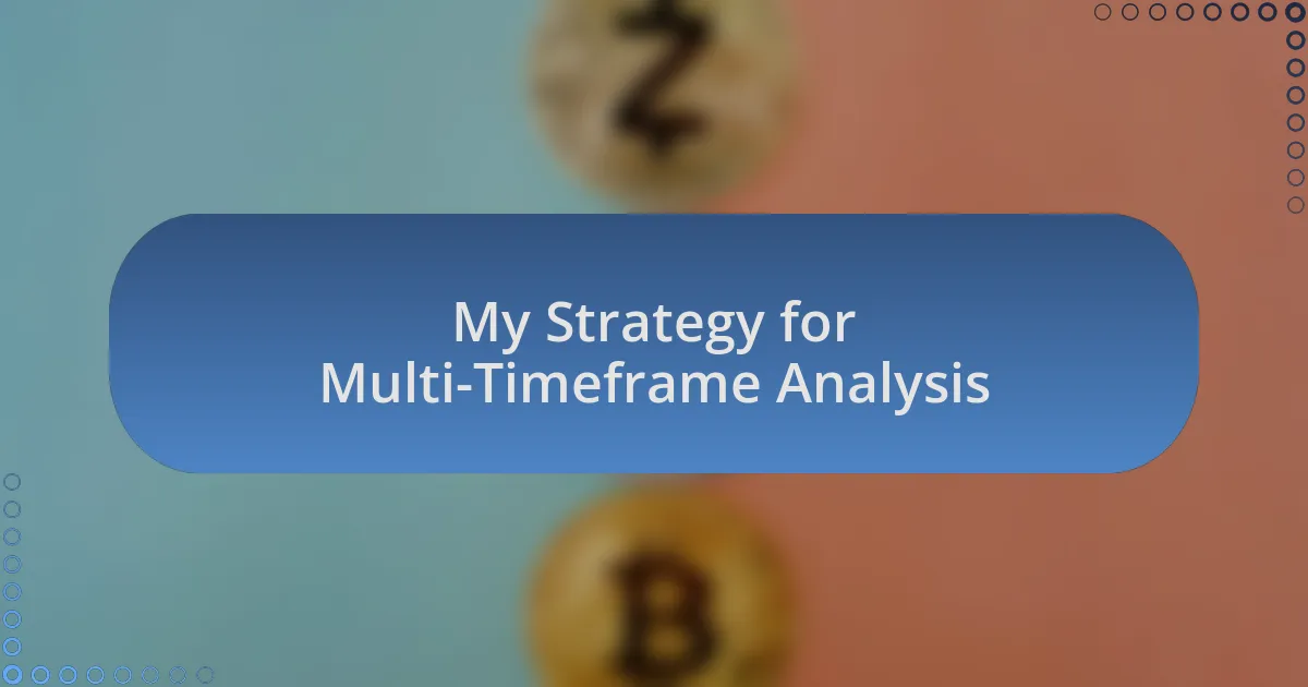 My Strategy for Multi-Timeframe Analysis