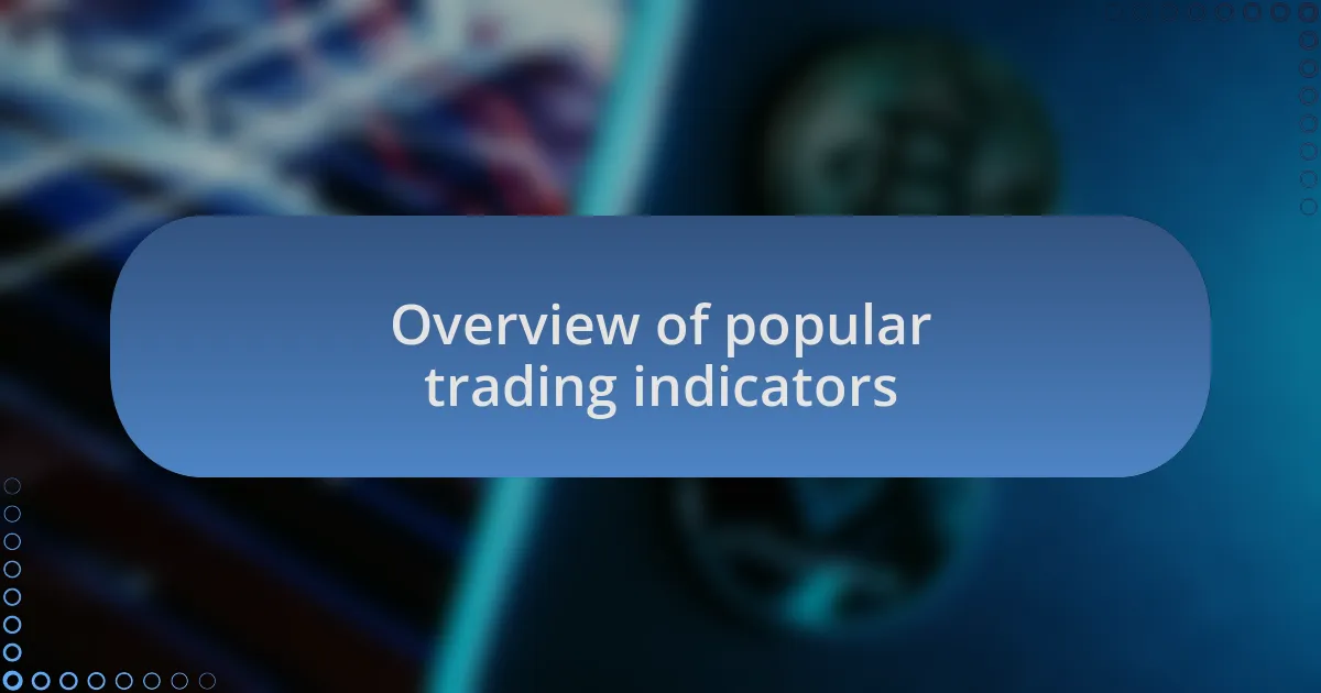 Overview of popular trading indicators