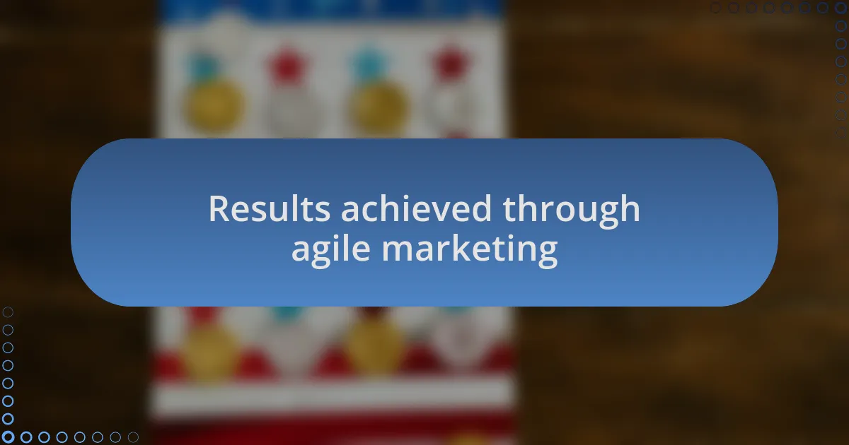 Results achieved through agile marketing