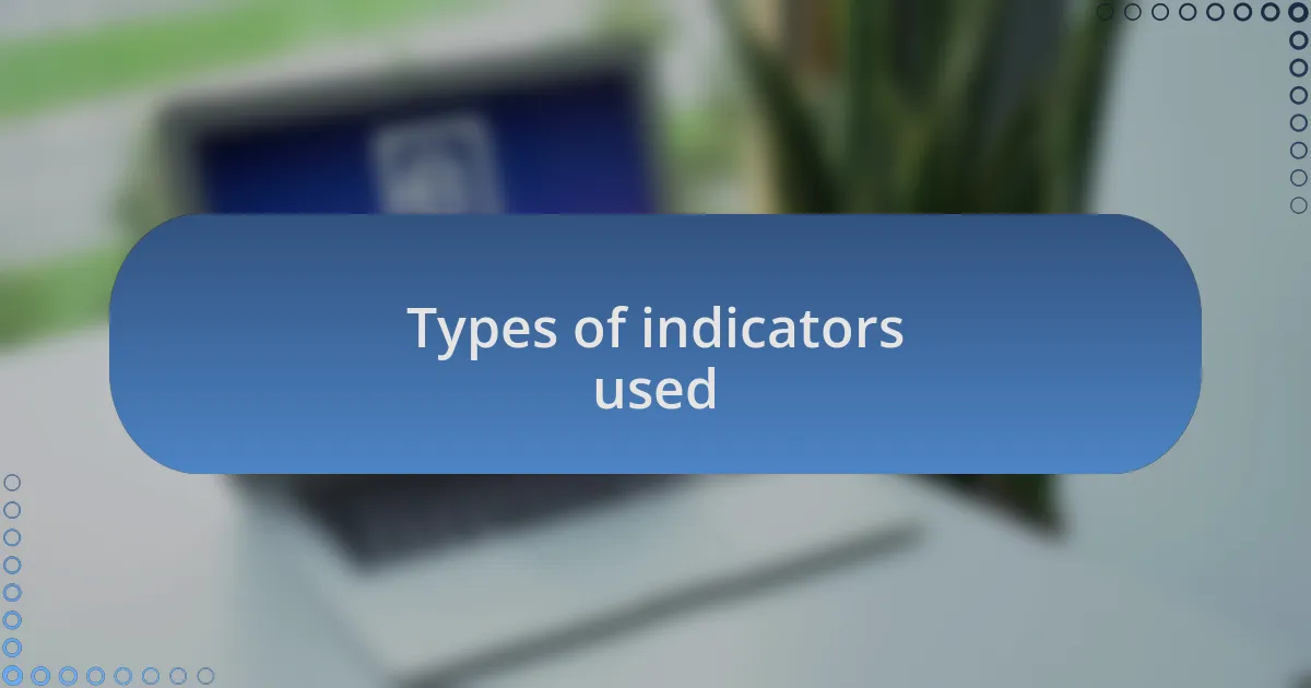Types of indicators used