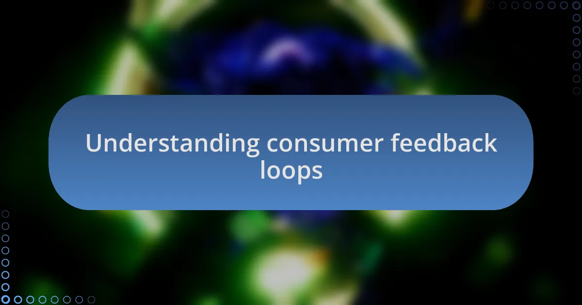 Understanding consumer feedback loops